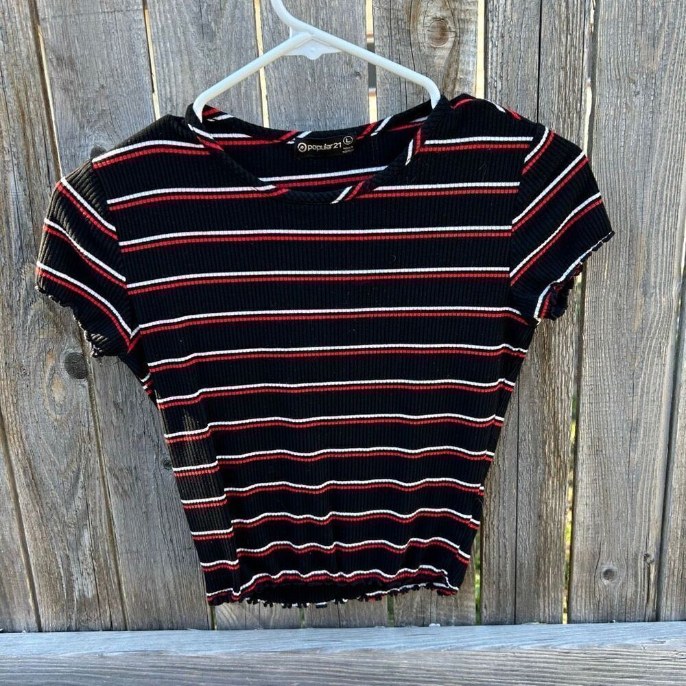 Popular21 tshirt fitted short sleeve size large